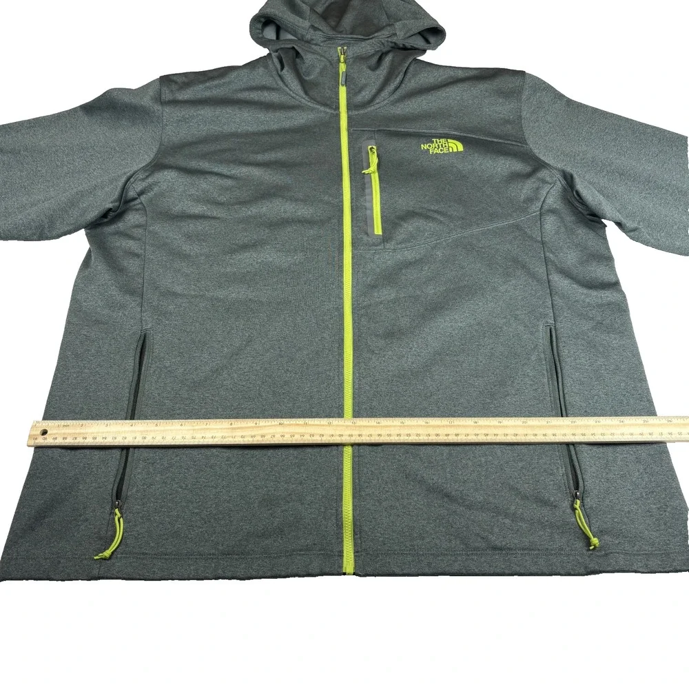 THE NORTH FACE MEN'S FULL ZIP HOODED SWEATSHIRT JACKET GRAY SIZE 2XL